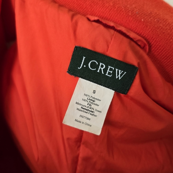 J Crew | Small | Orange Puffer Vest With Hidden Snaps & Zippers - Picture 8 of 11